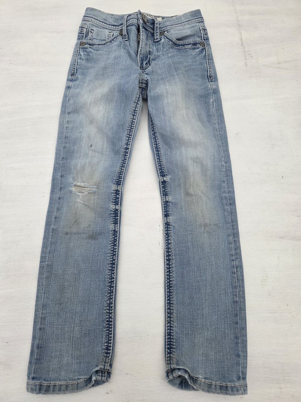 BKE Conner Straight Jeans Youth Size 8 Regular Buckle Light Blue Distressed